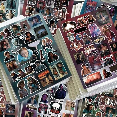 Pegatinas decorativas de corte inspiradas en anime, materiales de collage resistentes al agua