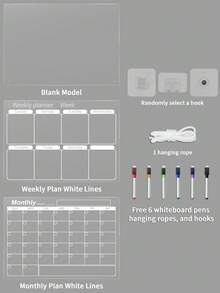 Bảng trắng treo tường bằng acrylic dùng để lập kế hoạch hàng tháng/hàng tuần, bảng ghi nhớ có thể xóa, lịch nhật ký. - Tấm acrylic treo - Xem 8