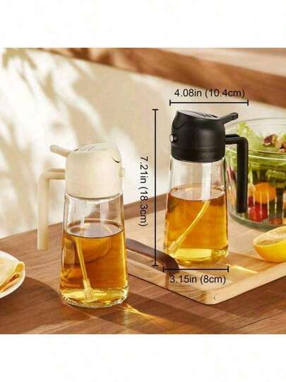1PC 16.5oz Oil Dispenser Bottle For Kitchen - 2 In 1 Olive Oil Dispenser And Oil Sprayer - 500ml Olive Oil Bottle - Oil Sprayer For Cooking, Restaurant Kitchen, Salad, Barbecue,The Color And Style Are Random.