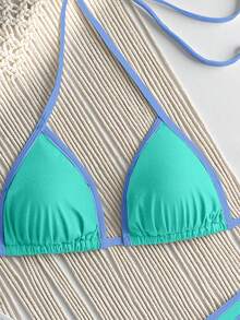 RWX VEST Triangle Bikini With Contrasting Trim And Adjustable Tie 2025 XX574 - Celeste - Ver 3
