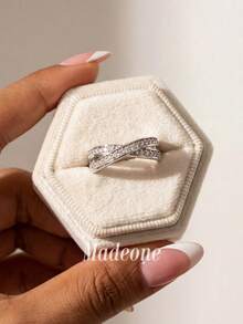 Stylever 1pc 925 Sterling Silver Minimalist X-Shaped Cross Ring, Women's Jewelry, Charming Promise Ring, Exquisite Jewelry Ring, Daily Wear Decorative Gift For Her - Silver - View 1