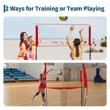11FT Adjustable Height Portable Volleyball Net Rebounder For Practicing Volleying, Bumping, Spiking With 5 Angle Customization - B - View 6