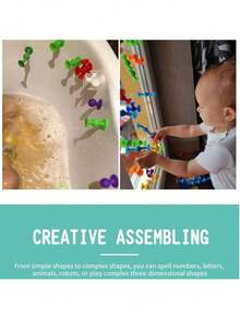 11件套儿童吸盘积木玩具，软橡胶积木，早教儿童益智吸盘积木 - 彩色 - 查看 2