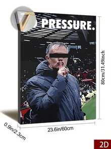 1pc Mourinho 'Shhh' Framed Poster - 23.6x31.5inch, Bold Pop Art Design, Perfect For Man Cave & Game Room - G1 - View 7