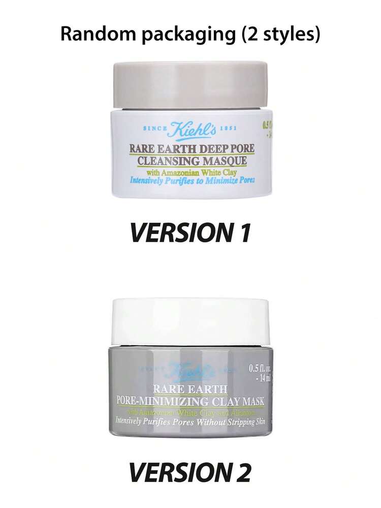 科颜氏 (Kiehl's) [迷你装] SINCE 1851 白泥深层清洁面膜，14毫升。蕴含白泥，温和吸附毛孔堵塞处的多余油脂、污垢和杂质。富含燕麦和芦荟，舒缓、保湿并保护敏感肌肤。显著缩小毛孔。[随机包装（2种款式）] - 14ml - 查看 3