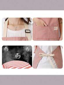 1/2 Pcs Apron, Suitable For Restaurant, Cafe, Home Kitchen, Universal Waterproof Apron - Home And Commercial Kitchen Supplies, Fashionable And Practical - Red and Blue - View 4
