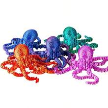1个2026 3D打印发光章鱼可动关节模型玩具，工艺品，是送给男孩、女孩、朋友、家人、生日、派对的理想礼物 - 彩色 - 查看 7