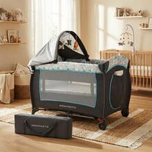 Cuna Corral Bebé Multifunción Con Cambiador Y Mosquitero Gris Poliéster - Gris - Ver 1