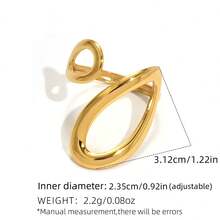 Frminee 3Pcs /1Pc Gold Minimalist Lines Stainless Steel Ring For Women With Stackable Fashion Jewelry For Everyday Wear And Holiday Gifts - Gold - View 6