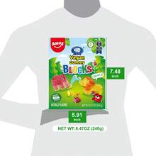 AMOS 4D Vegan Gummy Sweets Blocks Assorted Fruit Flavors 240g Build Edible Blocks Gummy Candy - 水果 - 查看 6