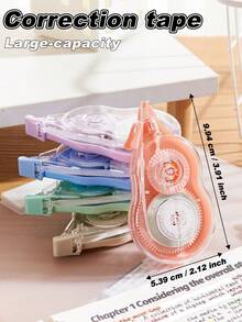 Candy-Colored Correction Tape (High Capacity), Retractable White Out Tape For Exam, Smooth Correction Tape, Reliable Liquid Paper Tape Eraser For School Office Supplies - Bộ - Xem 3