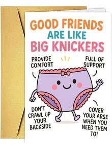 1张搞笑闺蜜生日贺卡，送给女性朋友，幽默设计：闺蜜就像大号内裤 - 查看 4