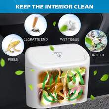 4PCS Portátil Cubo de Basura para Coche, Automóviles Accesorios Cubeta, Mini Cubo de Basura para Coche con Tapa,para Auto con 10 - A - Ver 8