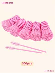 50/100/200 piezas Bastoncillos de algodón sin pelusa, varitas de rímel desechables adecuadas para pestañas, dientes, uñas, delineador de ojos y cuidado personal - Multicolor - Ver 20