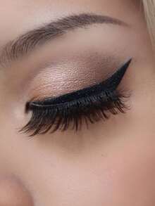 48对/6张眼线纹身贴纸，眼线印花纹身贴纸，眼线贴纸，精致黑金眼线贴纸，易于晕染和卸除，烟熏妆纹身贴纸，防水，逼真，持久，易于使用，适合化妆和跳舞 - 彩色 - 查看 3