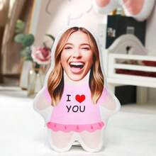 Almohada personalizable con foto, almohada de paloma, adecuada para fiesta de cumpleaños, Día del Padre, Día de la Madre, Halloween, Navidad, Nochebuena, San Valentín, cumpleaños, día personal, Día de los Veteranos, Acción de Gracias, Pascua, Día de los Inocentes, Carnaval, Vuelta al cole, Día Nacional, etc. - Interior rosa - Ver 5