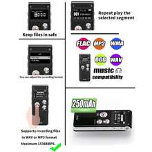 YAIUZGOO 8GB 數位錄音筆，可播放、聲控啟動迷你錄音機，USB 充電便攜式錄音筆，適用於講座、會議、面試與學習 - 查看 3