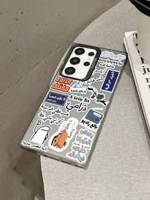 时尚创意贴纸2D图案手机壳，时尚防滑奢华质感，兼容苹果17/16/15/14/13/12/11 Pro Max和三星Galaxy S23/S22/S21、A54/A53/A52/A34/A15系列，是送给同事、朋友、家人、情侣的精美礼物，也适合生日、新年、情人节、复活节、节日等各种场合。 - 黑色 - 查看 5