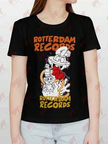 Rotterdam Records Nineties Gabber Hardcore Rave Tee - Black - View 1