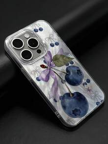 1个蓝莓蝴蝶结艺术图案羽毛雪纺手机壳，兼容 16/16Pro/16Plus/16ProMax、11/11ProMax、12/12Pro/12ProMax、13/13Pro/13ProMax、14/14Plus/14Pro/14ProMax、15/15Pro/15Plus/15ProMax - 彩色 - 查看 1