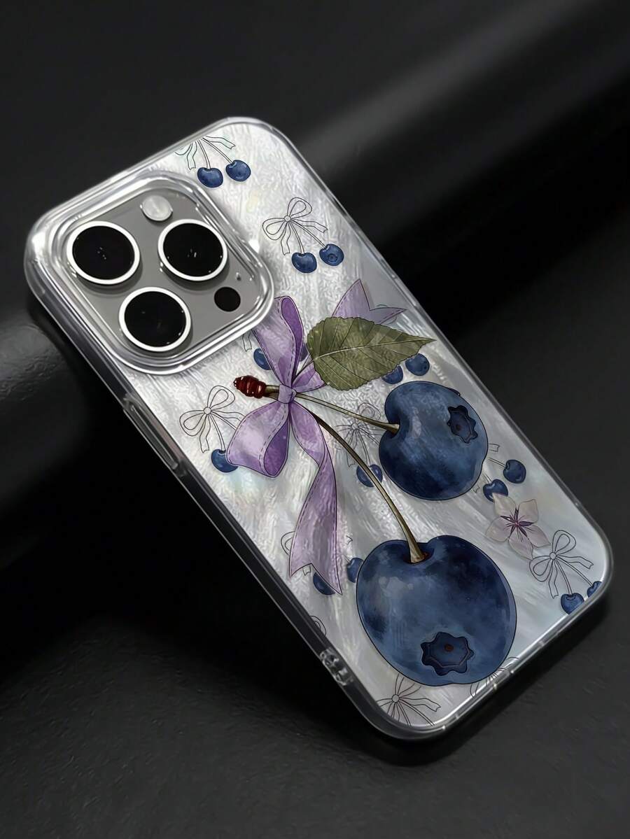 1个蓝莓蝴蝶结艺术图案羽毛雪纺手机壳，兼容 16/16Pro/16Plus/16ProMax、11/11ProMax、12/12Pro/12ProMax、13/13Pro/13ProMax、14/14Plus/14Pro/14ProMax、15/15Pro/15Plus/15ProMax - 彩色 - 查看 1