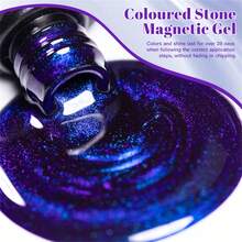 MEET ACROSS 6pcs 7ml Jelly Colored Stone Cat Eye Gel Nail Polish Set With Magnet Stick, Gold Light Ultral Shine Gradient Magnetic Semi Permanent Soak Off UV Gel Varnish For Summer Nails, Manicure Nail Art Degign For Home And Salon Nail Supplies - 彩色 - 查看 9