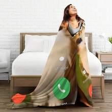 Warm Blanket Travel Hello Meowl Funny Animal  Bedding Throws  Flannel Bedspread Living Room Funny Sofa Bed Cover - 2 - Xem 5
