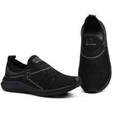 Adult Orthopedic Flat Sole Sneakers, Lace-Free, Easy To Put On, Lightweight For Daily Activities And Walking, Breathable Flat Sole, Sizes 34 To 43 - màu đen - Xem 9