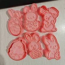 6pcs Easter Rabbit, Egg, Chick Cookie Cutter Set, 6 Styles Cookie Stampers, Cute Handmade Cookie Tools, Can Be Used Separately Or In Set Easter Easter Decorations Easter Decor Easter Giftseaster Mold - Transparent - View 7