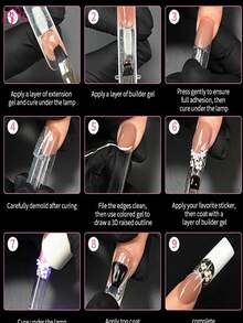 150 miếng móng giả kiểu Pháp trong suốt có thể tái sử dụng, 15 kích cỡ, miếng dán móng giả dạng gel, khuôn hai đầu tự làm móng kiểu Pháp tại nhà, phù hợp cho người mới bắt đầu. - Trong sáng - Xem 6