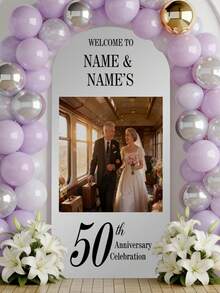 Customized Personalized Arch Canopy Shade, Personalized Wedding Arch Backdrop Canopy, Can Add Text, Images Or Logos, Suitable For Mother's Day, Father's Day, Valentine's Day, Weddings, Birthdays And Other Occasions As Personalized Anniversary Gifts - Multicolor - View 7