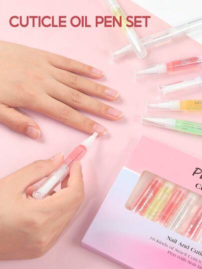  PEACECOLOR Juego de 1/8/16 bolígrafos de aceite para el cuidado de las uñas, tratamiento nutritivo de uñas con bolígrafo de aceite, previene la piel seca y las uñas encarnadas, apto para uso doméstico y salón, excelente regalo de aseo