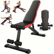 Foldable Adjustable Weight Bench - 300kg Heavy Duty, 8-Level Incline/ Decline, Compact Home Gym Bench For Full Body Workout, Quick Storage - Black - View 1