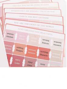 1 Set (5 Pcs) Pink Bible Index Tabs, Men & Women Bible Study Labels, Easy-To-Read Bible Book Tabs For Bible Index Labeling - Index Stickers - View 6