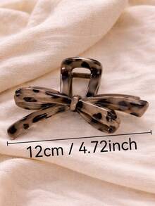 2个/1个女士巧克力色蝴蝶结和豹纹蝴蝶结发夹组合，时尚发爪发夹，优雅简约纯色发爪，适合日常、休闲、派对、海滩、度假、发型设计、洗发、化妆、服装配饰，秋冬春夏皆宜，夏季发饰，沙滩发爪夹，度假发夹，假日旅行 - 彩色 - 查看 2