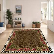 1pc Leopard Print Rug, Red Lips Rug, Pop Art Rug, Bold Statement Area Rug, Funky Living Room Decor, Animal Print Rug, Glamorous Home Rug, 84*60inch,Perfect Choice For Christmas ,Stylish And High-Quality Rugs, Perfect For Christmas Decorations And GiftsHome Decor, The Best Choice For Gothic-Style Birthday Gifts - Nhiều màu - Xem 2