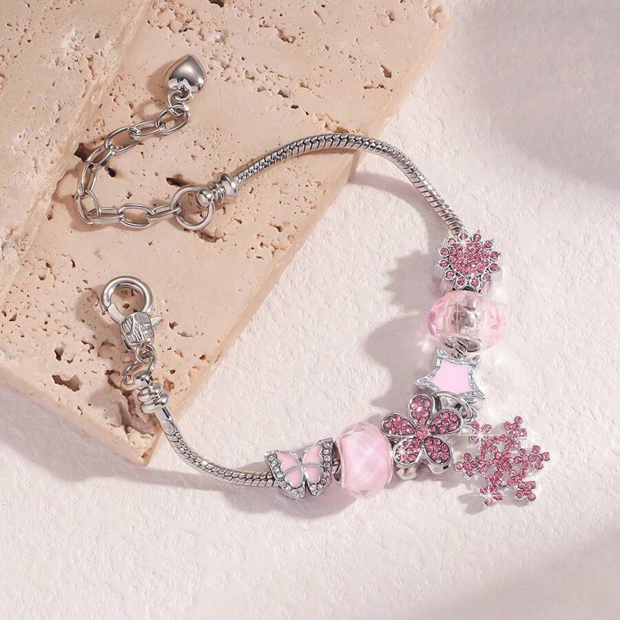 This New Bracelet Is Made Of Stainless Steel And Features Inlaid Details. It's Elegant, Casual, And Unique. - Pandora08 - 查看 1