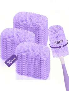Bộ 20 miếng khăn lau bụi tĩnh điện hai mặt: 20 miếng và 1 cán cầm - Chức năng lau bụi 360°. Tuyệt vời để làm sạch bụi, lông thú cưng, xơ vải và vụn giấy, vật dụng lau bụi gia đình thiết yếu, đồ dùng vệ sinh gia đình, khăn lau bụi tĩnh điện hai mặt. - Nhiều kiểu dáng - Xem 2