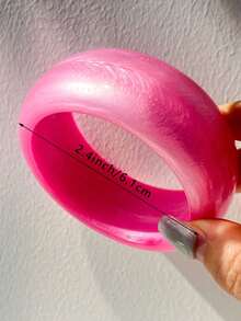 1件圆形闪亮时尚畅销树脂手链，玫瑰粉色，优雅精致，适合作为礼物或日常佩戴 - B - 查看 12