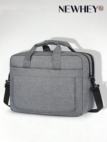 NEWHEY 15.6 Inch Men's Business Laptop Messenger Bag, Large Capacity A4 Compatible Briefcase, Lightweight, Shock-Resistant, Waterproof, With Shoulder Strap And Luggage Strap, Suitable For Work Commute