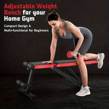 Foldable Adjustable Weight Bench - 300kg Heavy Duty, 8-Level Incline/ Decline, Compact Home Gym Bench For Full Body Workout, Quick Storage - Black - View 6