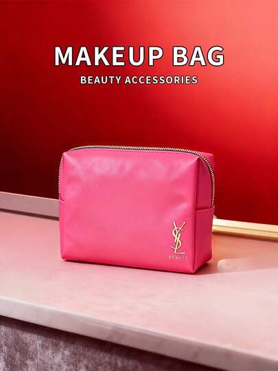 Yves Saint Laurent Girls' Large-Capacity Makeup Bag - Red Floral Drawstring Storage Pouch, Women's Travel Wash Bag For Christmas YSL-GIFT-53