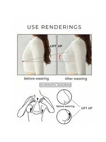 10片装一次性无纺布乳贴，葫芦形提拉胸垫，无肩带自粘亲肤隐形舒适防下垂防凸出 - 彩色 - 查看 9