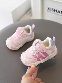 1双儿童/幼儿春季软底防滑透气步行鞋，男女通用 - 粉色 - 查看 2