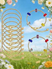 1/5/10/20/30/50/100/150 chiếc vòng tay dây xương rắn vàng/bạc với khóa càng cua hình trái tim, thích hợp để tự làm vòng tay, lựa chọn quà tặng lý tưởng. - Vòng đeo tay - Xem 2