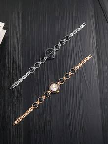 这款女士精致小巧的圆形表盘石英腕表，采用金属表带，尽显奢华时尚。黑色圆形装饰表带，适合日常佩戴、参加派对和正式场合。是生日、周年纪念日或圣诞节送给女性的理想礼物，也是腕表爱好者的心头好。这款女士正装腕表堪称完美之选。 - 玫瑰金 - 查看 10