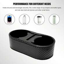 Soporte para tazas de coche, doble soporte para bebidas para auto multifuncional, organizador de concentral, 3 x 7 x 2 pulgadas, - A - Ver 5
