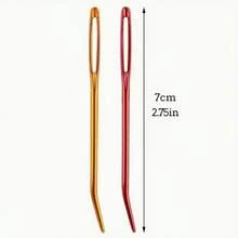 6pcs Big Eye Crochet Hook Set - Big Eye Bent Hooks, Multi-Color, Convenient Threading, Versatile Use For Yarn Crafts, Tapestry, Sewing And Knitting - Suitable For Beginners And Professionals - 6-color Large-eye Curved Needle - View 2