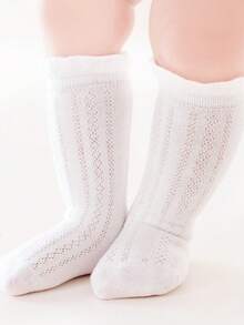 3双儿童泡泡过膝袜，甜美优雅的公主袜，适合搭配连衣裙 - 白色 - 查看 2