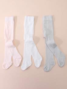 3pcs/Pack Baby Cotton Mesh Leggings - Multicolor - View 3